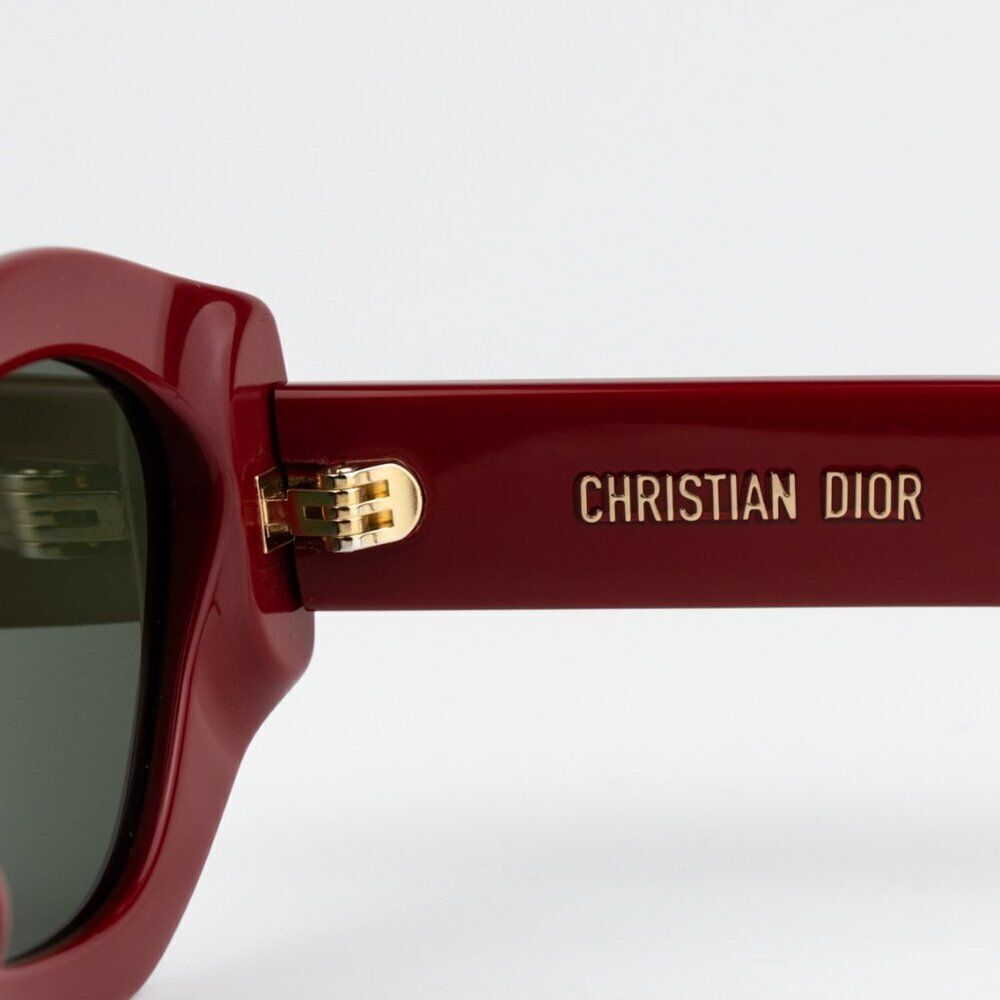 SALE! NEW Dior DIORSIGNATURE B1U 35C0 Shiny Red Green Women Sunglasses - Picture 8 of 12